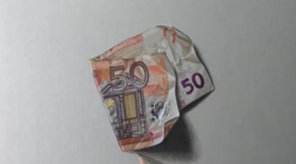 Dessin d’un billet de 50€ impressionnant