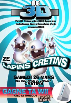« Soirée Lapins Crétins » au BarPub le 3D @ Bourgoin