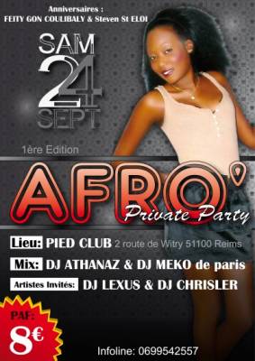  » AFRO’ Private PARTY  » 1ère Edition