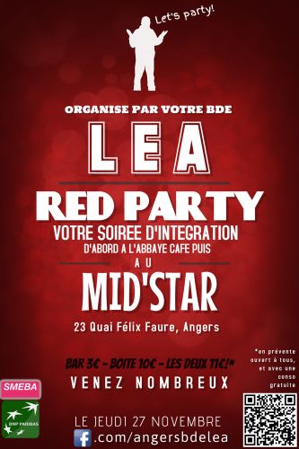 RED PARTY – Soirée d’Intégration LEA