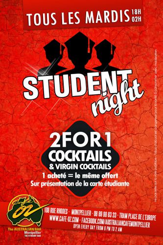 STUDENT NIGHT – 2FOR1 cocktail