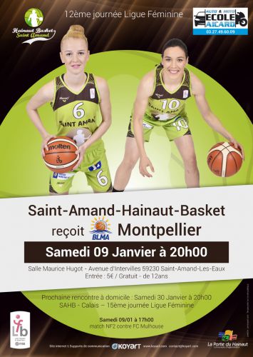Saint Amand Hainaut Basket reçoit Montpellier