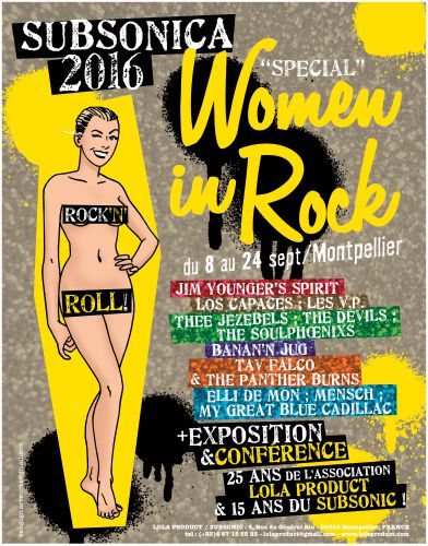 La Subsonica 2016: « Women In Rock », du 8 au 24 septembre 2016 à Montpellier