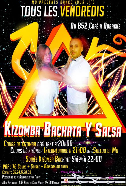 Soirée KBS (Kizomba, Bachata, Salsa) tous les Vendredis soirs au B52 Café à Aubagne !