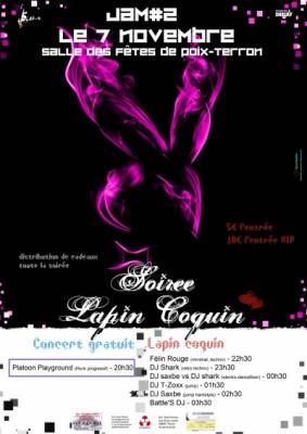Soirée LAPIN COQUIN :: CONCERTS + SOIRÉE DJ :: distribution de Kdo