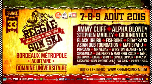 Gagnez 3×2 pass 3 jours pour le Reggae Sun Ska festival les 7, 8 et 9 aout sur le campus de Bordeaux !