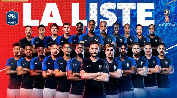 L’incroyable liste des joueurs de l’équipe de France de Football pour le mondial 2018 !!!