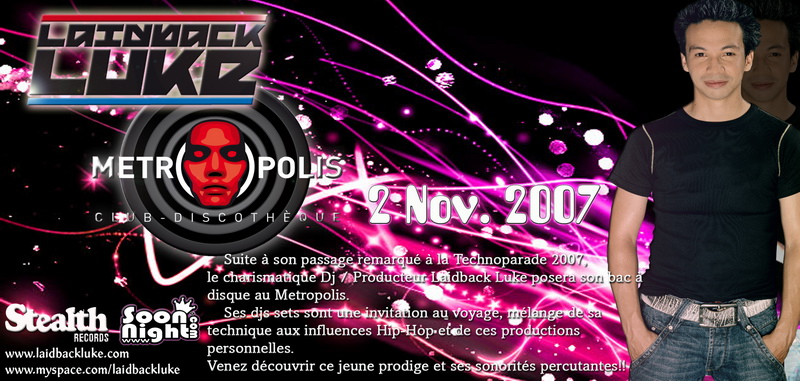 metro, metropolis, montpellier, club, soirée, luke, laidback