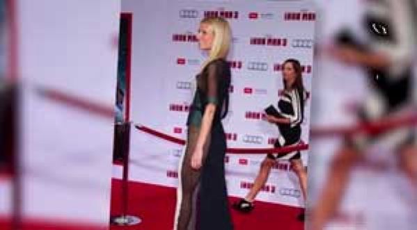 Gwyneth Paltrow est audacieuse dans une robe transparente à la première d’Iron Man 3