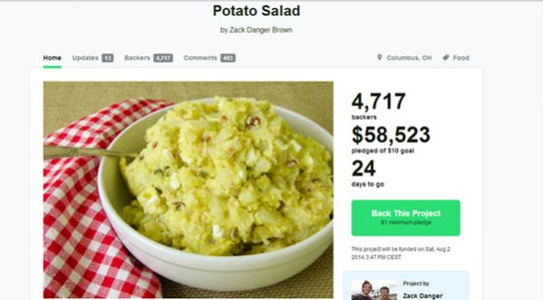 Crowdfunding : il rassemble 60.000$ pour une salade de patates !