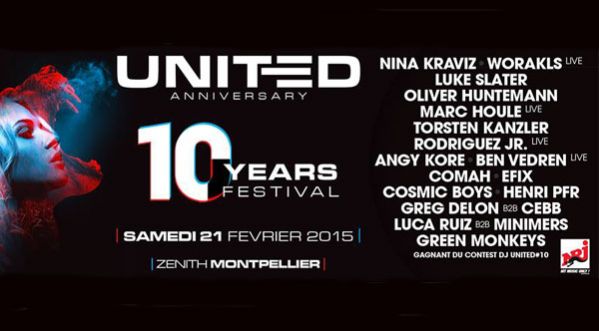 Gagne 3×2 places pour les 10 ans de United le 21.02 @zenith montpellier