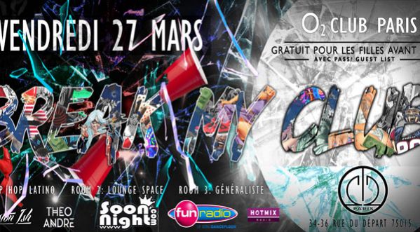 Break My Club à l’O2 ce vendredi – Entrée gratuite avec le Pass !