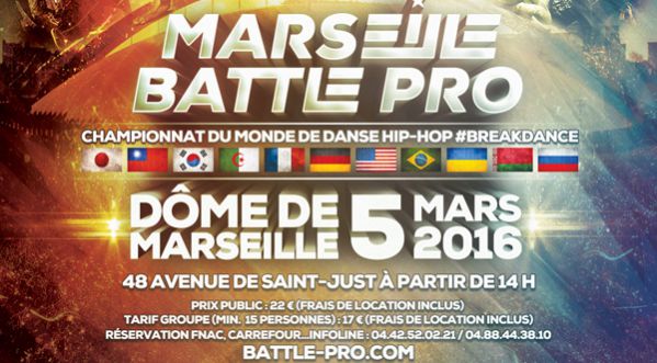 Marseille Battle Pro, l’événement mondial hip-hop de breakdance, le 5 mars @Dôme de Marseille !
