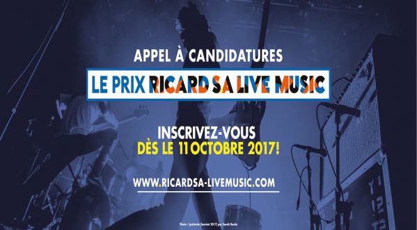 APPEL A CANDIDATURE pour le Prix RICARD S.A. LIVE Music !