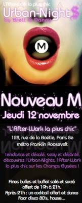 AFTER WORK @  NOUVEAU M (ancien MADAM)