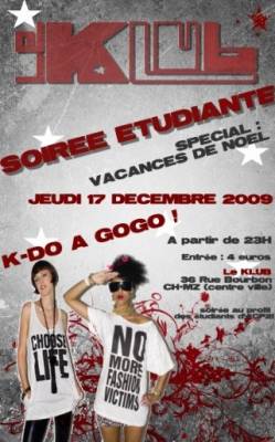 SOIREE ETUDIANTE SPÉCIALE VACANCES DE NOEL!! K-DO