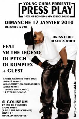“PRESS PLAY” LA SOIRÉE 100% HIP-HOP