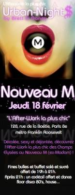 AFTER WORK @  NOUVEAU M (ex MADAM)