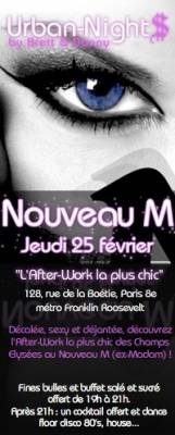 AFTER WORK @  NOUVEAU M (ex MADAM)