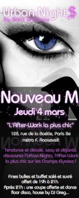 AFTER WORK @  NOUVEAU M (ex MADAM)