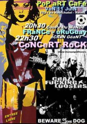 FRANCE / URUGUAY (20h30) + Concerts rock (22h30 – 2h30) / FREE