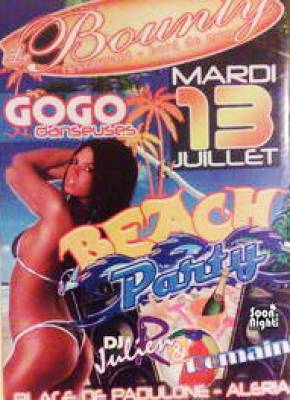 Premiére Beach Party du Bounty Avec aux Platines Dj Julien R & Dj Romain