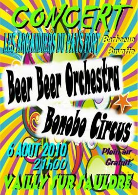Concert rock gratuit avec Bonobo Circus et Beer Beer Orchestra