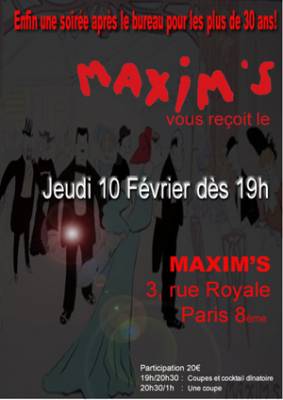 AfterWork pour les +30ans chez MAXIM’S