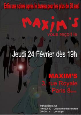 AfterWork pour les +30ans chez MAXIM’S
