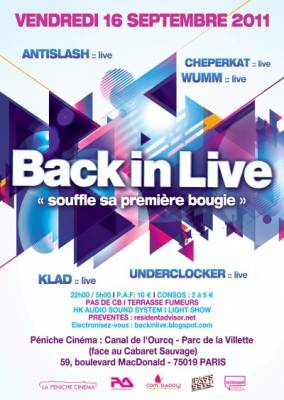 BACK IN LIVE « SOUFFLE SA PREMIÈRE BOUGIE »