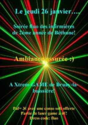 Soirée fluo des infirmières de 2eme année de béthune