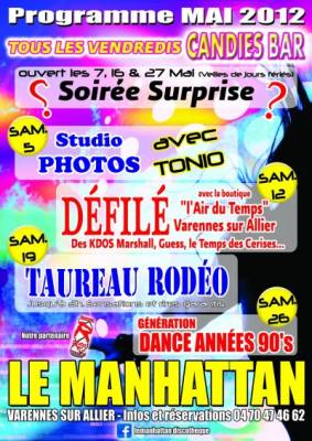 Programme des soirées de Mai 2012