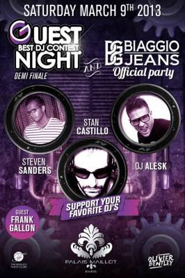 Guestnight Best Dj Contest 1/2 finale with Special guest Frank Gallon