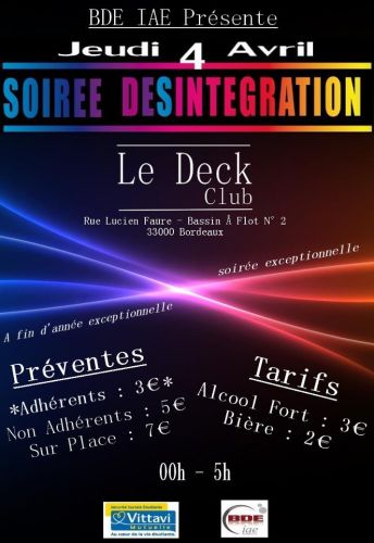 Soirée de désintégration IAE Bordeaux