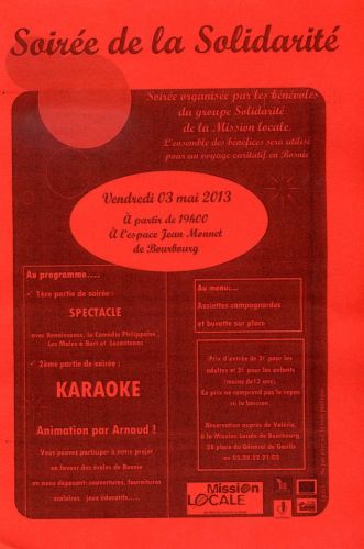 ***Soirée de la Solidarité *** SPECTACLE ET KARAOKE