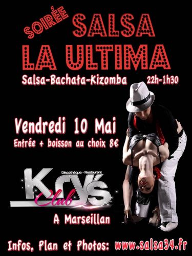 soirée salsa 22 h a 1 h du matin kry’s club