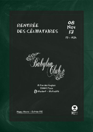 Rentrée des Célibataires MADAMEMONSIEUR