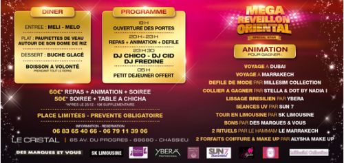 MEGA REVEILLON ORIENTAL a LYON au CRYSTAL RECEPTION