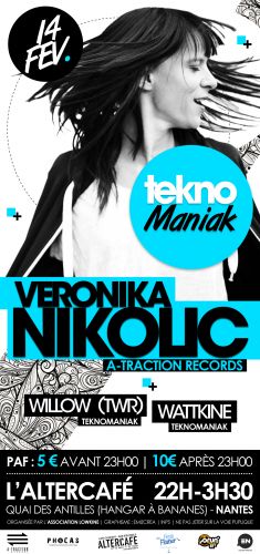 TEKNOMANIAK w/ VERONIKA NIKOLIC (A-TRACTION RECORDS), WILLOW (TWR) & WATTKINE