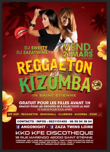 REGGAETON VS KIZOMBA – Gratuit pour les filles avt 1H