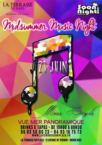 ♫☼ Midsummer Music Night ☼♫ Samedi 21 Juin @La Terrasse du Plaza