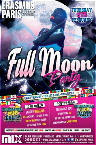 Erasmus Paris : Full Moon Party