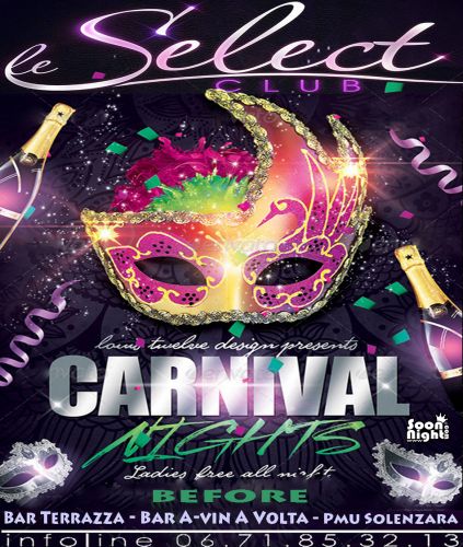 Le Select Club Vix présentent Le Carnaval Night  associer avec les meilleurs BEFORE – BAR de toutes