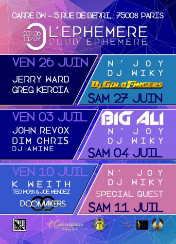 CLUB EPHEMERE CHAMPS ELYSEES LINE UP GENERAL