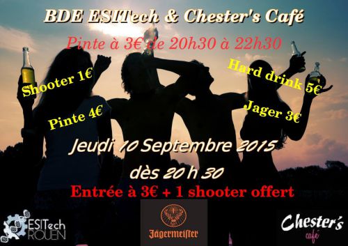 The First Student Party by the BDE ESITech and CHESTER’S CAFE