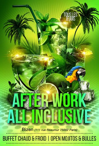 after work MOJITOS ALL INCLUSIVE (meilleur buffet de Paris)