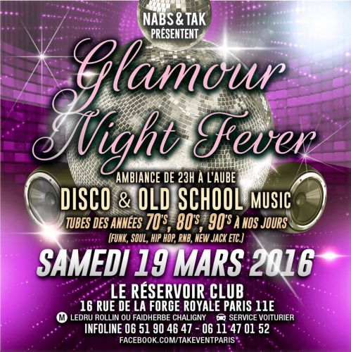 Glamour Night Fever Ambiance Disco & Old School Music Tubes Des Années 70’s, 80&#039