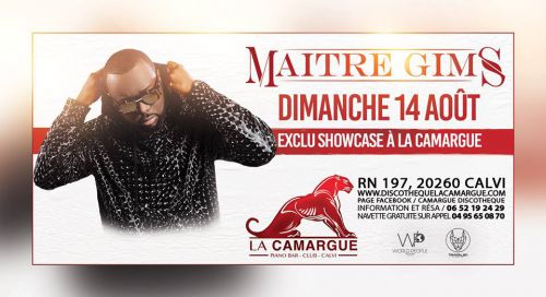 GUEST SHOWCASE MAITRE GIMS EN EXCLU A LA CAMARGUE DISCOTHEQUE CALVI