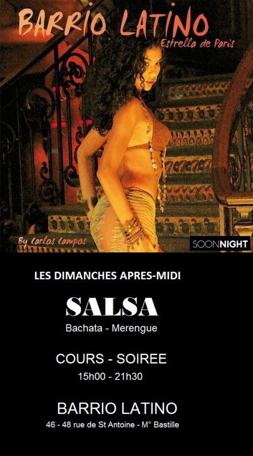 Barrio Domingo Latino / Soirée, Cours Salsa Portoricaine GRATUIT