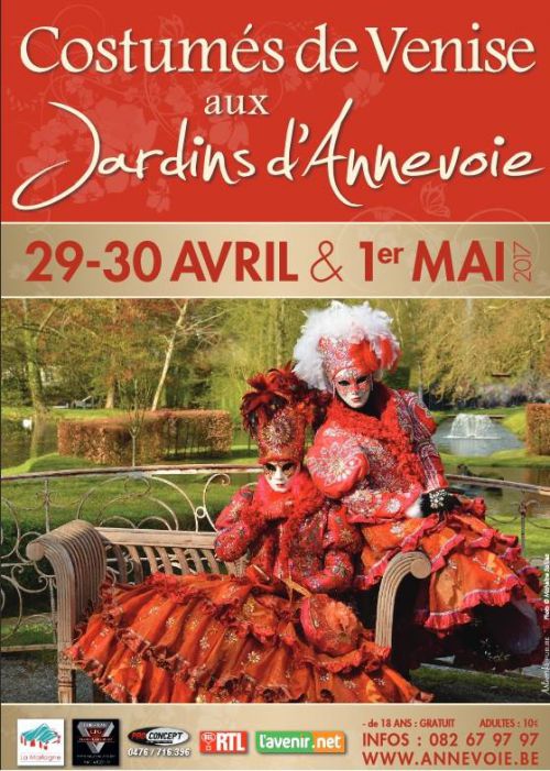 Les costumés de Venise aux Jardins d’Annevoie 2017